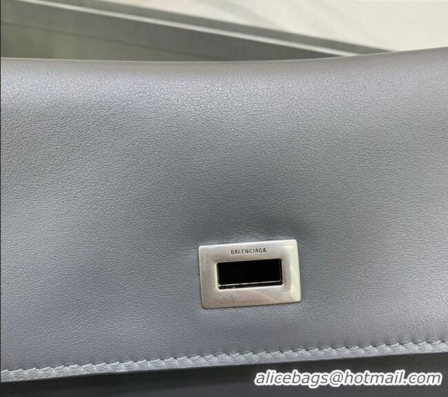 Promotional Balenciaga Rodeo Medium Handbag in smooth calfskin 78972 Grey/Silver 2024