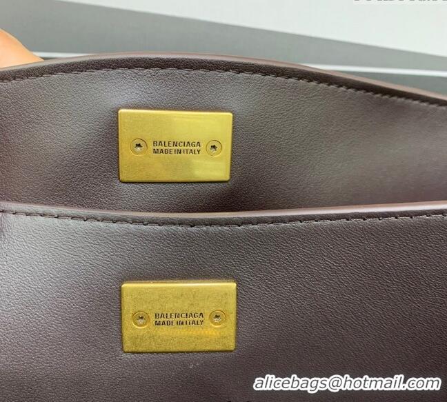 Grade Promotional Balenciaga Rodeo Small Handbag in smooth calfskin 78972 Coffee/Aged Gold 2024