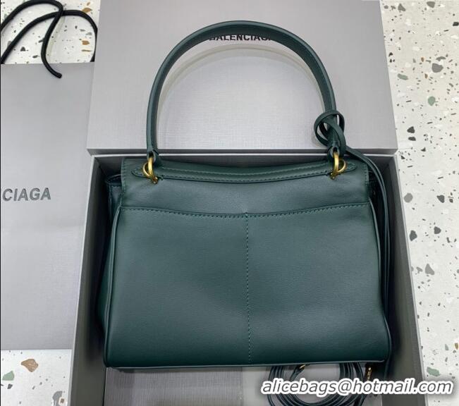 Super Quality Balenciaga Rodeo Small Handbag in smooth calfskin 78972 Peacock Green/Gold 2024