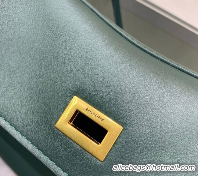 Super Quality Balenciaga Rodeo Small Handbag in smooth calfskin 78972 Peacock Green/Gold 2024