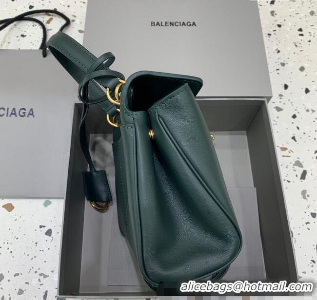 Super Quality Balenciaga Rodeo Mini Handbag in smooth calfskin 78972 Peacock Green/Gold 2024