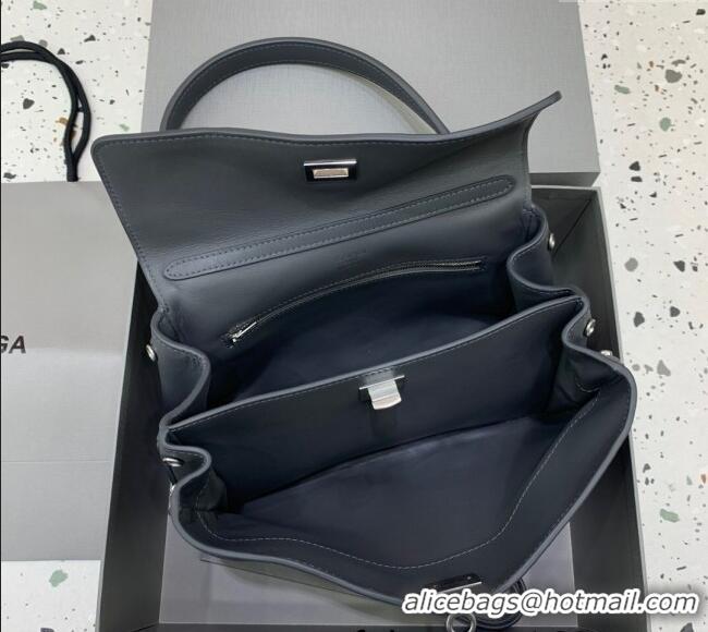 Top Quality Balenciaga Rodeo Small Handbag in smooth calfskin 78972 Grey/Silver 2024