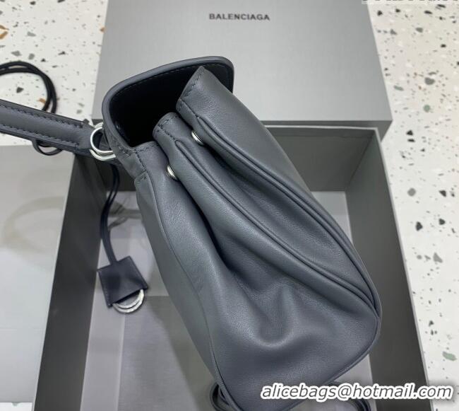Top Quality Balenciaga Rodeo Small Handbag in smooth calfskin 78972 Grey/Silver 2024