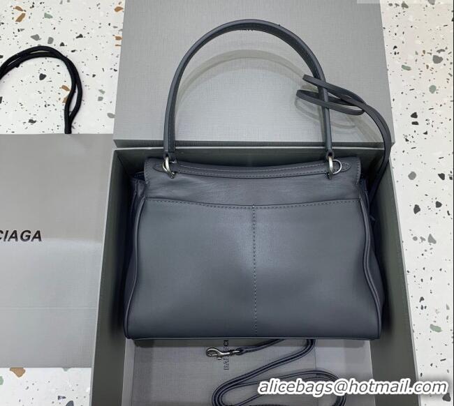 Top Quality Balenciaga Rodeo Small Handbag in smooth calfskin 78972 Grey/Silver 2024