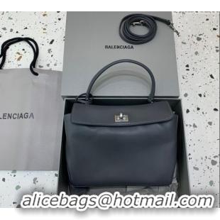 Super Quality Balenciaga Rodeo Mini Handbag in smooth calfskin 78972 Grey/Silver 2024