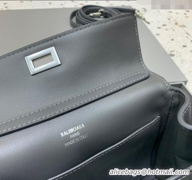 Super Quality Balenciaga Rodeo Mini Handbag in smooth calfskin 78972 Grey/Silver 2024