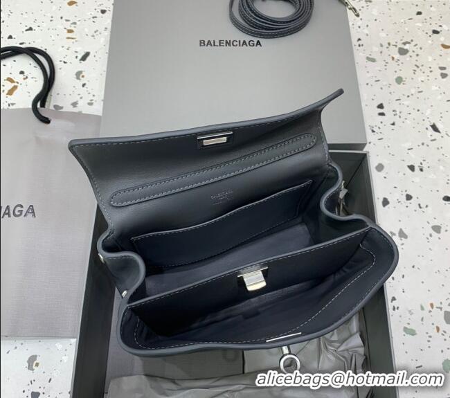 Super Quality Balenciaga Rodeo Mini Handbag in smooth calfskin 78972 Grey/Silver 2024