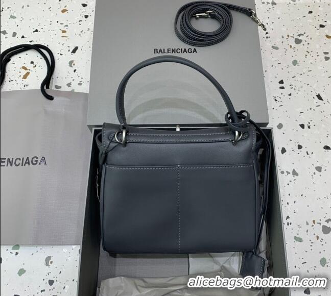 Super Quality Balenciaga Rodeo Mini Handbag in smooth calfskin 78972 Grey/Silver 2024