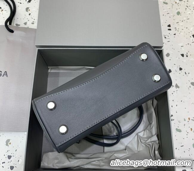 Super Quality Balenciaga Rodeo Mini Handbag in smooth calfskin 78972 Grey/Silver 2024