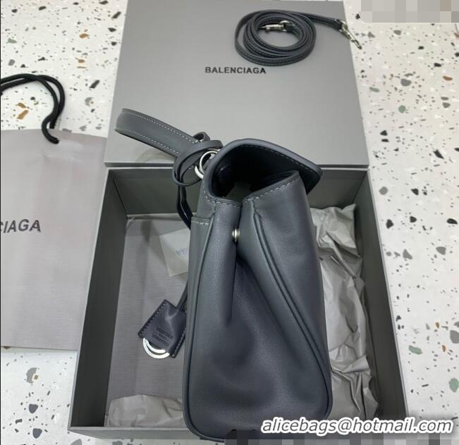 Super Quality Balenciaga Rodeo Mini Handbag in smooth calfskin 78972 Grey/Silver 2024