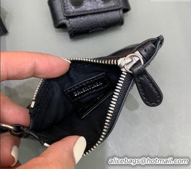 Best Price Balenciaga Le Cagole Men Crossbody Bag in Arena lambskin 48119 black aged-silver hardware 2025