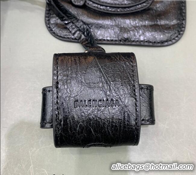 Best Price Balenciaga Le Cagole Men Crossbody Bag in Arena lambskin 48119 black aged-silver hardware 2025