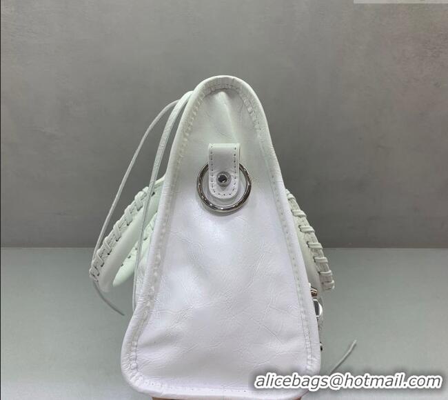 Grade Design Balenciaga Le City Small Bag in Arena Storico lambskin 49002 optic white shiny silver hardware 2025