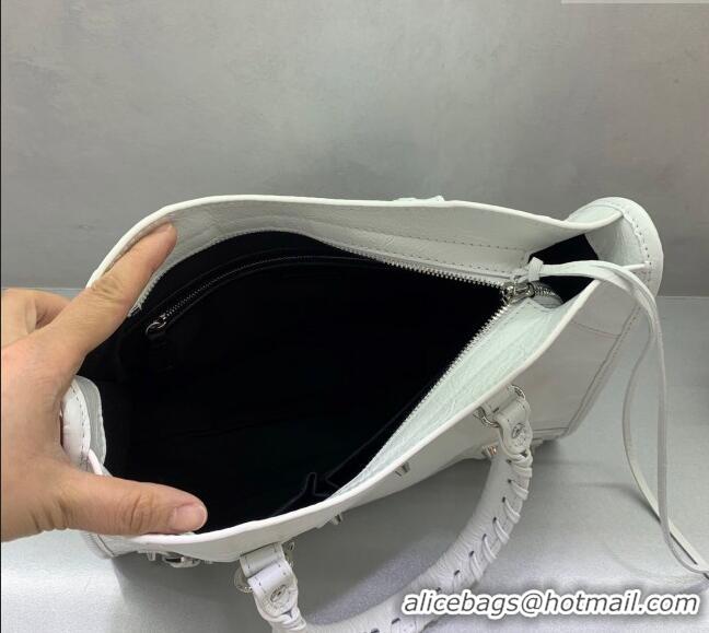 Grade Design Balenciaga Le City Small Bag in Arena Storico lambskin 49002 optic white shiny silver hardware 2025