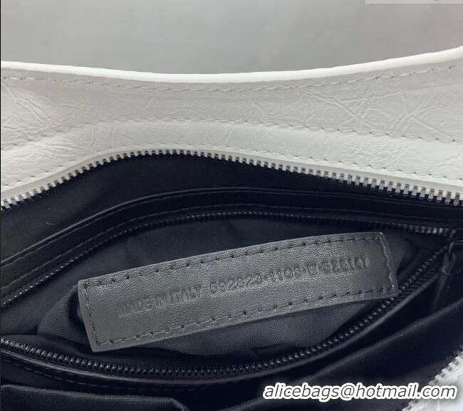 Low Cost Balenciaga Le City Small Bag in optic white Arena Storico lambskin 49005 black hardware 2025