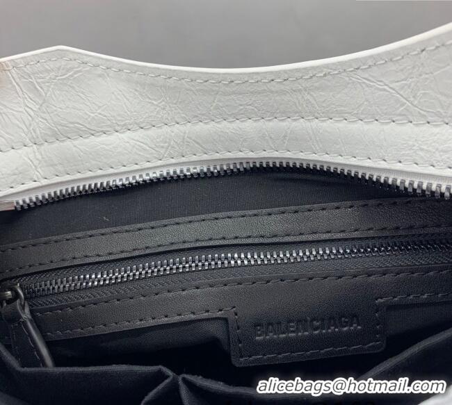 Low Cost Balenciaga Le City Small Bag in optic white Arena Storico lambskin 49005 black hardware 2025