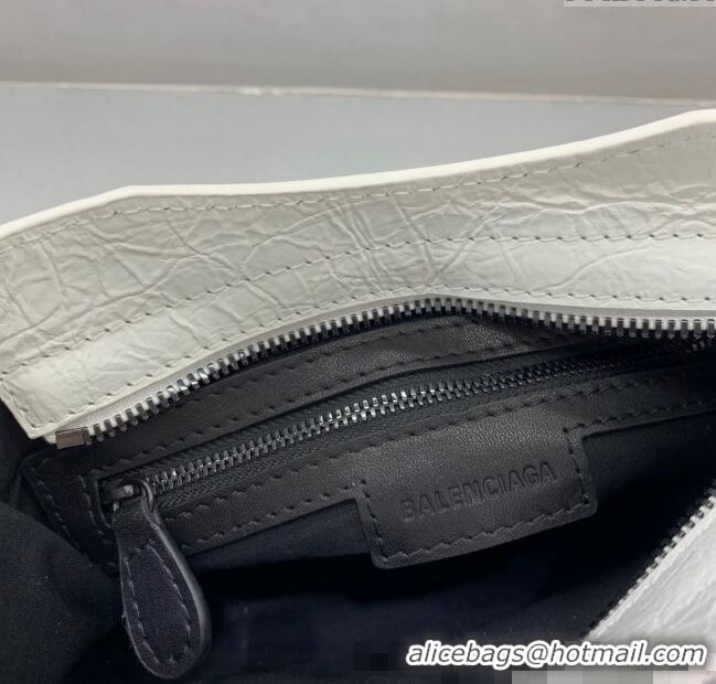 Super Quality Balenciaga Le City Mini Bag in Arena Storico lambskin 49006 optic white black hardware 2025