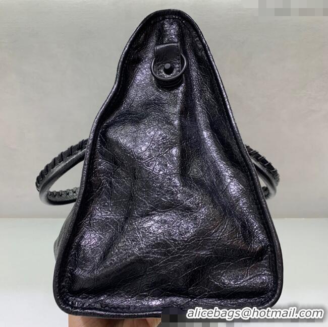 Unique Grade Balenciaga Le City Large Bag in Arena Storico lambskin 49007 All Black 2025