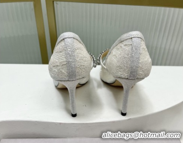 Elegant Jimmy Choo Bing Pumps 85 in White Lace J92201 2025