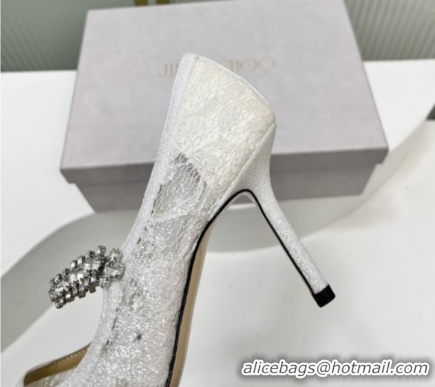 Elegant Jimmy Choo Bing Pumps 85 in White Lace J92201 2025