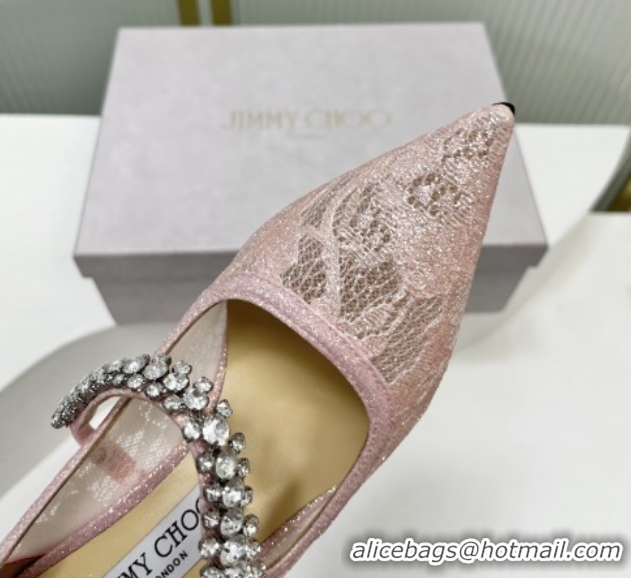New Design Jimmy Choo Bing Pumps 85 in Pink Lace J92202 092202