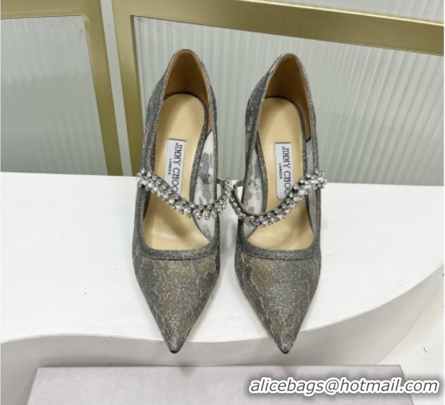 Most Popular Jimmy Choo Bing Pumps 85 in Grey Lace J92203 092203