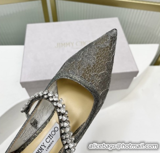 Most Popular Jimmy Choo Bing Pumps 85 in Grey Lace J92203 092203