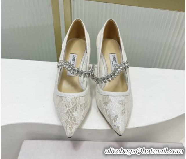 Grade Jimmy Choo Bing Pumps 65 in White Lace J92206 092204