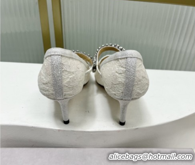 Grade Jimmy Choo Bing Pumps 65 in White Lace J92206 092204