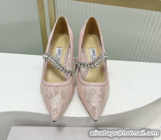 Discount Jimmy Choo Bing Pumps 65 in Pink Lace J92207 092207