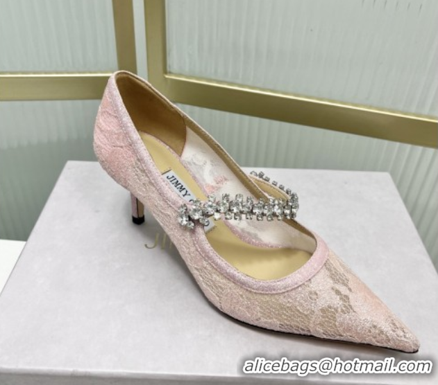 Discount Jimmy Choo Bing Pumps 65 in Pink Lace J92207 092207