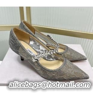 Low Cost Jimmy Choo Bing Pumps 65 in Grey Lace J92208 092208
