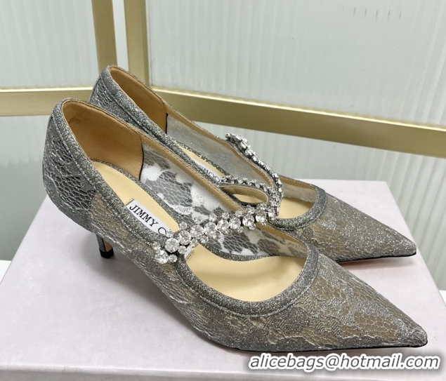 Low Cost Jimmy Choo Bing Pumps 65 in Grey Lace J92208 092208