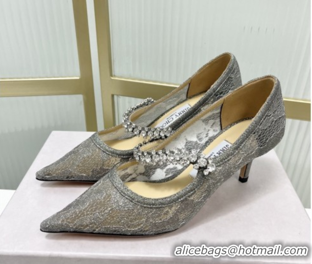 Low Cost Jimmy Choo Bing Pumps 65 in Grey Lace J92208 092208
