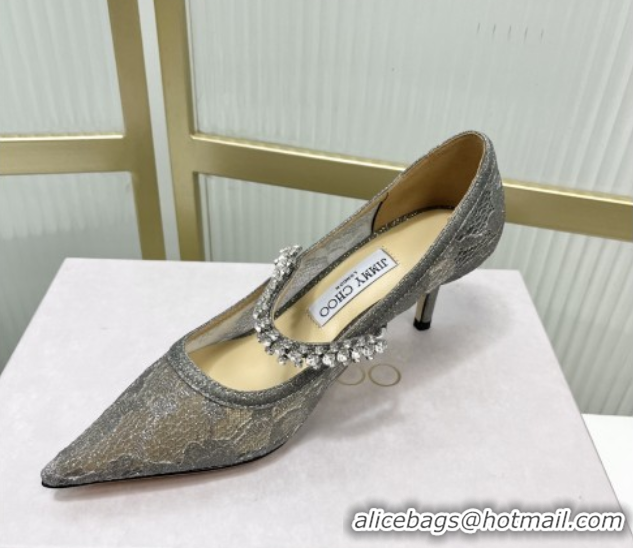 Low Cost Jimmy Choo Bing Pumps 65 in Grey Lace J92208 092208