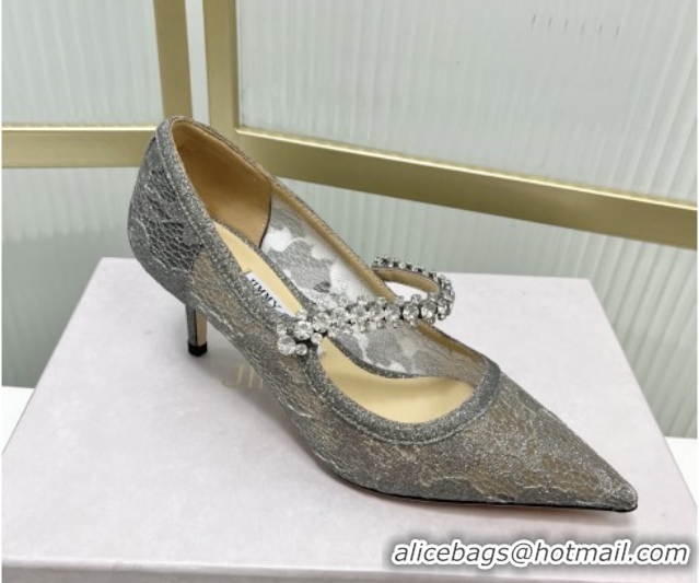 Low Cost Jimmy Choo Bing Pumps 65 in Grey Lace J92208 092208