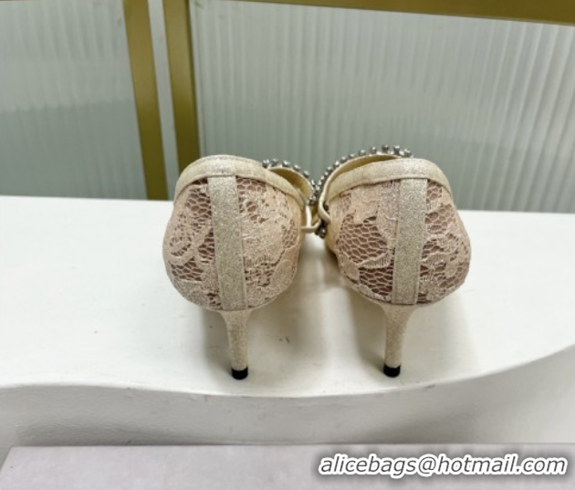 Promotion Jimmy Choo Bing Pumps 65 in Beige Lace J92209 092209