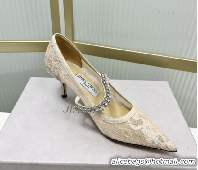 Promotion Jimmy Choo Bing Pumps 65 in Beige Lace J92209 092209