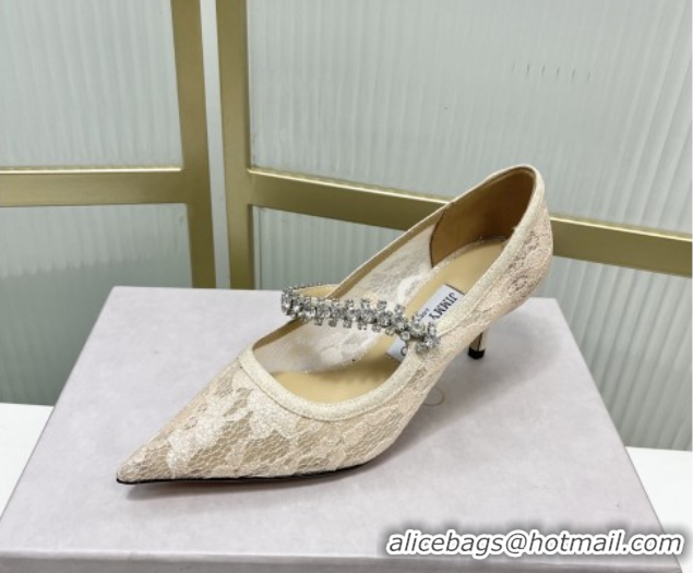 Promotion Jimmy Choo Bing Pumps 65 in Beige Lace J92209 092209