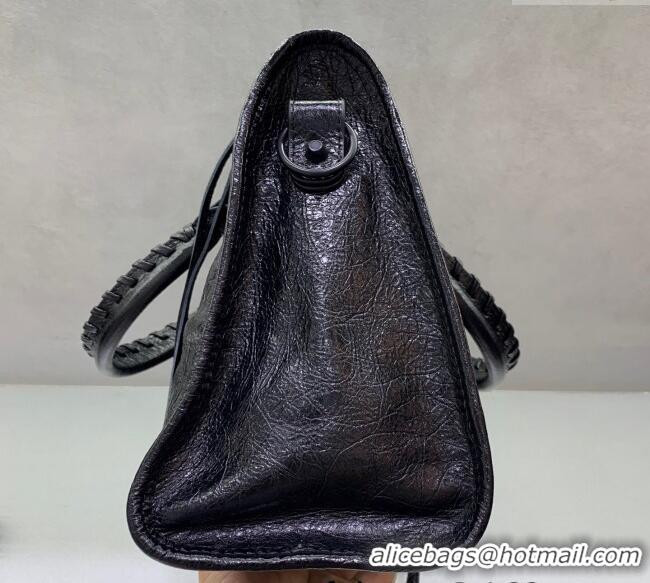 Buy Discount Balenciaga Le City Medium Bag in Arena Storico lambskin 49010 All Black 2025