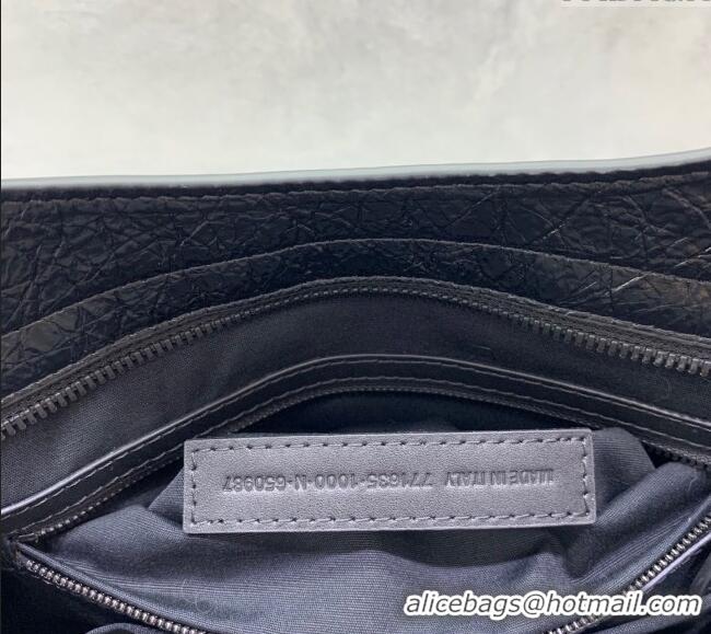 Buy Discount Balenciaga Le City Medium Bag in Arena Storico lambskin 49010 All Black 2025