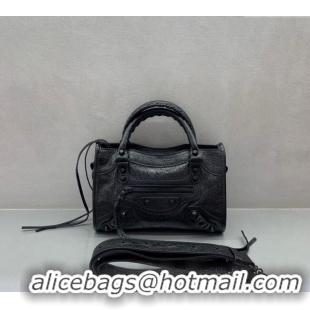 Grade Design Balenciaga Le City Mini Bag in Arena Storico lambskin 49012 All Black 2025
