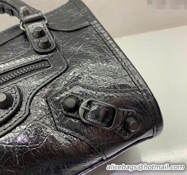 Grade Design Balenciaga Le City Mini Bag in Arena Storico lambskin 49012 All Black 2025