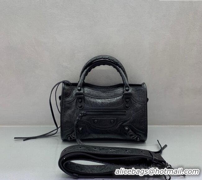 Grade Design Balenciaga Le City Mini Bag in Arena Storico lambskin 49012 All Black 2025