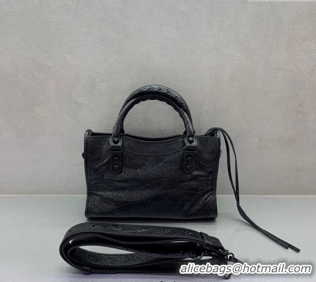 Grade Design Balenciaga Le City Mini Bag in Arena Storico lambskin 49012 All Black 2025