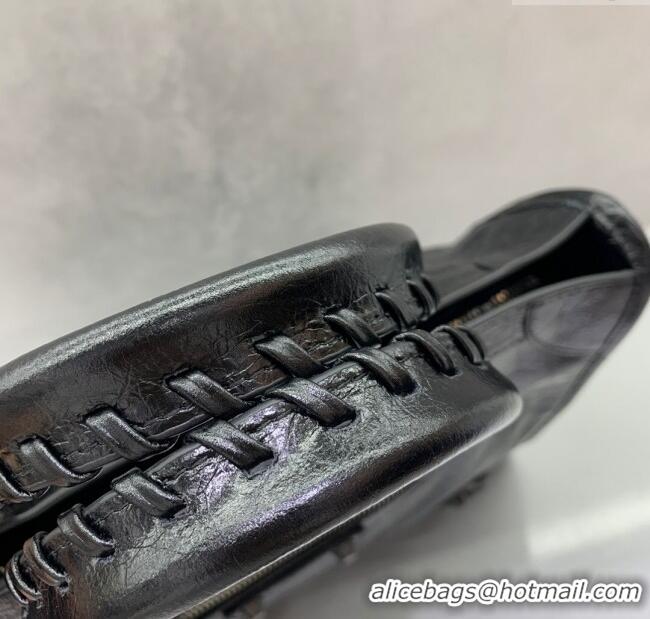 Super Quality Balenciaga Le City Small Bag in Arena Storico lambskin 49018 Black brass hardware 2025