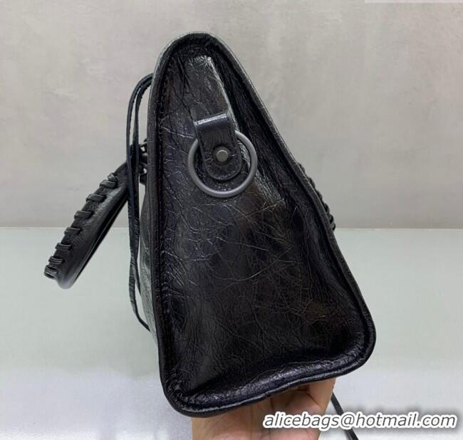 Super Quality Balenciaga Le City Small Bag in Arena Storico lambskin 49018 Black brass hardware 2025