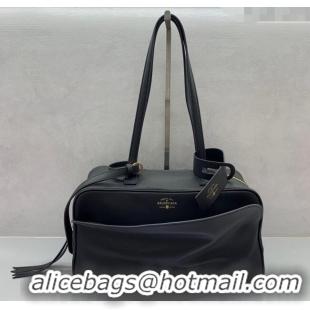 Grade Design Balenciaga Carrie Bowling Bag Medium in calfskin 26078 Black aged-gold hardware 2025