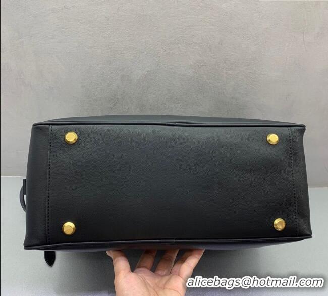 Grade Design Balenciaga Carrie Bowling Bag Medium in calfskin 26078 Black aged-gold hardware 2025