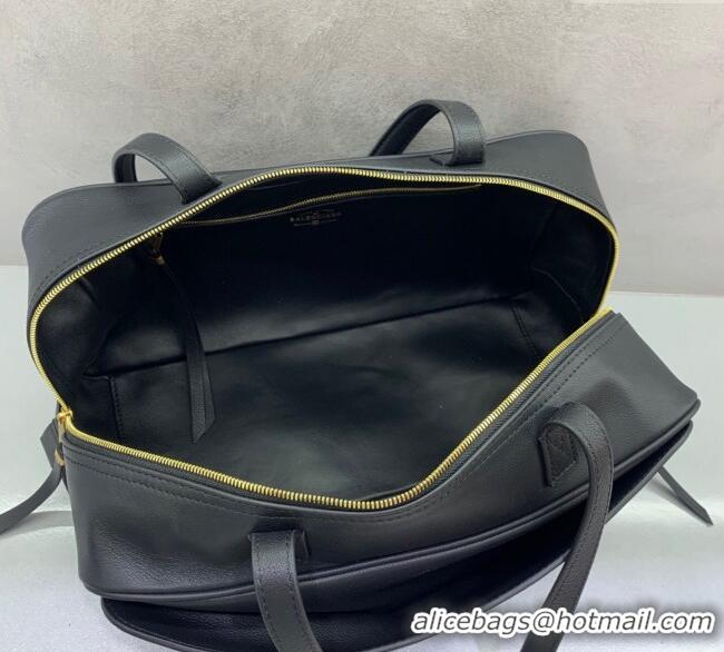 Grade Design Balenciaga Carrie Bowling Bag Medium in calfskin 26078 Black aged-gold hardware 2025